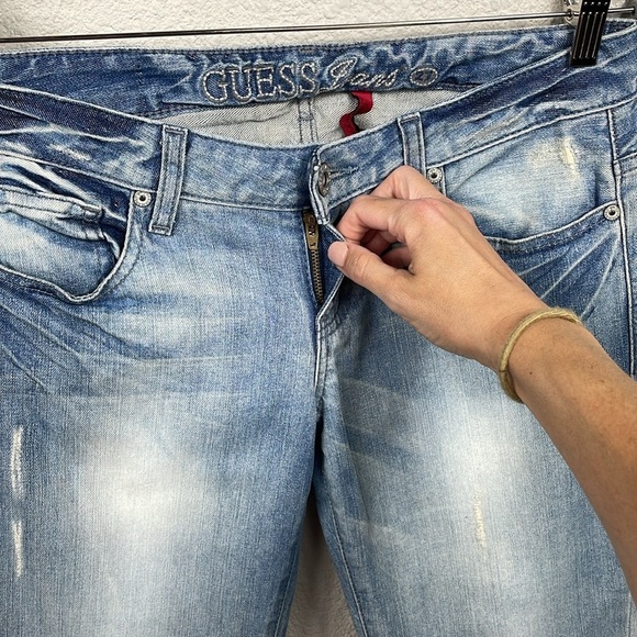 Vintage Guess Low Rise Skinny Jeans Light Wash Faded Y2K Sz 27 - Picture 2 of 13